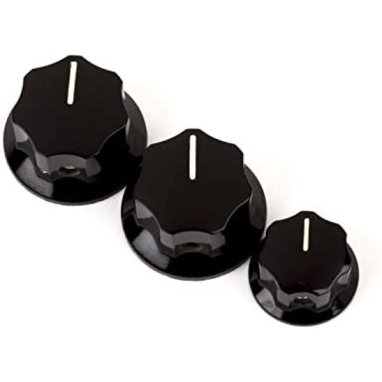 Fender Jazz Bass Knobs Black Set (3 PZ)