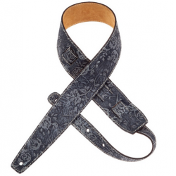 Magrabò Holes HS Embossed Rosa Blu 6 cm - Guitar Strap Made in Italy Magrabò Holes HS Embossed Rosa Blu 6 cm - Guitar Strap Made in Italy