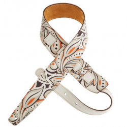 Magrabò Holes HS Print Graphic 01 Orange 6 cm - Guitar Strap Made in Italy Magrabò Holes HS Print Graphic 01 Orange 6 cm - Guitar Strap Made in Italy