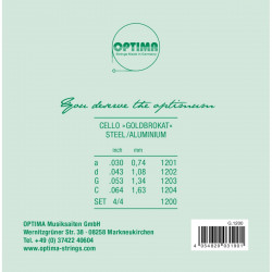 OPTIMA GOLDBROKAT 1200 SET CORDE VIOLONCELLO 4/4 OPTIMA GOLDBROKAT 1200 SET CORDE VIOLONCELLO 4/4