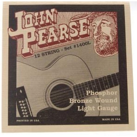 JOHN PEARSE 1400L 12 ACOUSTIC GUITAR STRINGS SET 10-47 PHOSPHOR BRONZE