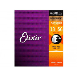 Elixir 16102 Nanoweb Acoustic Strings Set 13-56 Phosphor Bronze Elixir 16102 Nanoweb Acoustic Strings Set 13-56 Phosphor Bronze