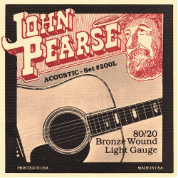 JOHN PEARSE 200L ACOUSTIC GUITAR STRING SET 12-53 80/20 BRONZE JOHN PEARSE 200L ACOUSTIC GUITAR STRING SET 12-53 80/20 BRONZE