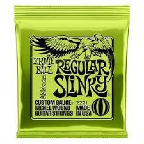 ERNIE BALL 2221 Regular Slinky ELECTRIC GUITAR STRINGS SET 10-46 ERNIE BALL 2221 Regular Slinky ELECTRIC GUITAR STRINGS SET 10-46