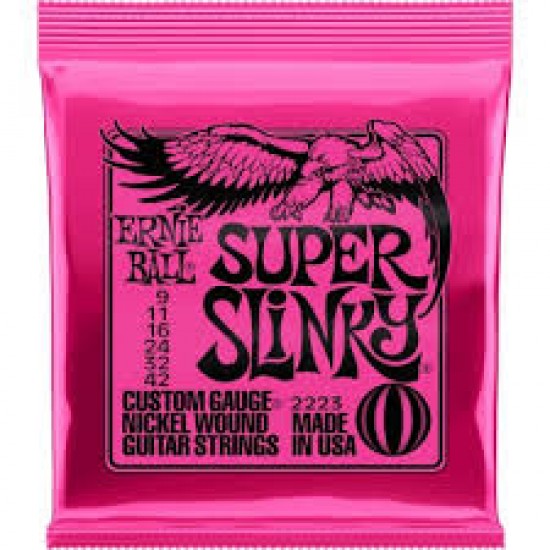 ERNIE BALL 2223 Super Slinky ELECTRIC GUITAR STRINGS SET 09-42 ERNIE BALL 2223 Super Slinky ELECTRIC GUITAR STRINGS SET 09-42