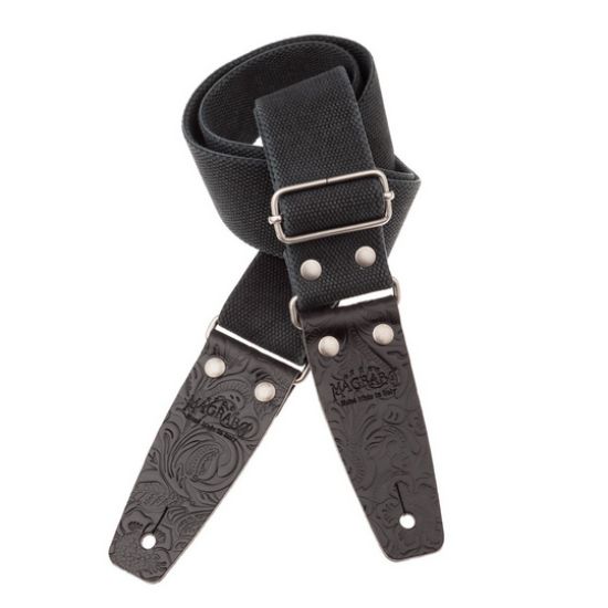 Magrabò Stripe SC Entry Olded Nero 5 cm terminali Embossed Flores Nero fibbia Argento Antico Magrabò Stripe SC Entry Olded Nero 5 cm terminali Embossed Flores Nero fibbia Argento Antico