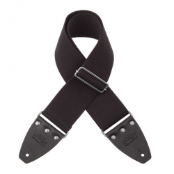 Magrab&ograve; Stripe SC Entry Nero 8 cm Terminali Nero fibbia Argento - Guitar Strap Made in Italy