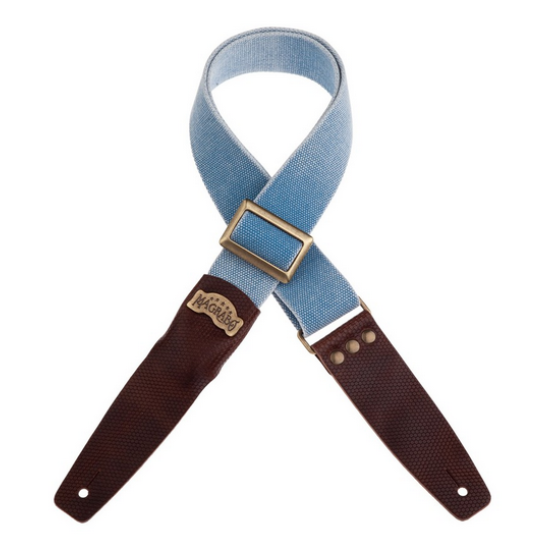 Magrabò Stripe SC Cotton Whashed Celeste - 5 cm - Guitar Strap Made in Italy Magrabò Stripe SC Cotton Whashed Celeste - 5 cm - Guitar Strap Made in Italy