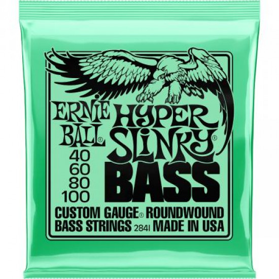 ERNIE BALL 2841 HYPER SLINKY  ELECTRIC BASS STRINGS SET 40-100