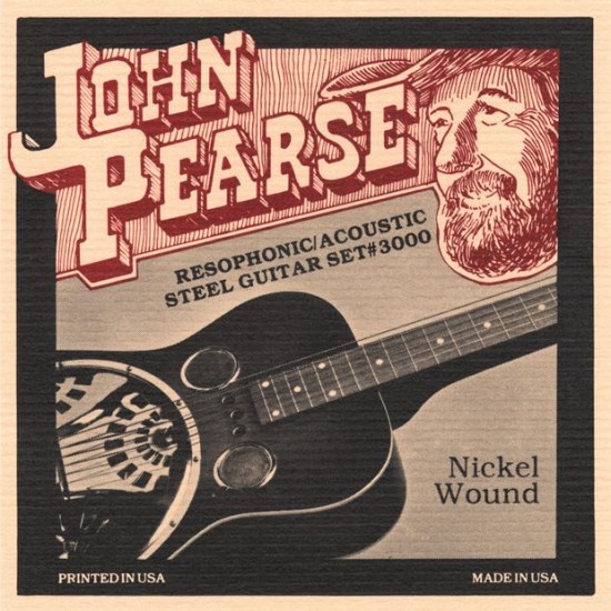 John Pearse 3000 Corde per Chitarra Resofonica Nickel 016/059