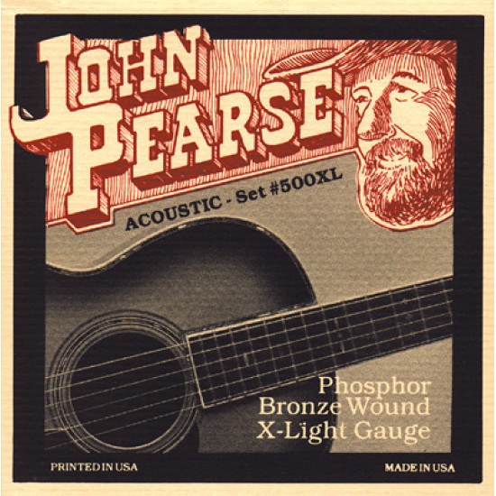 JOHN PEARSE 500XL ACOUSTIC GUITAR STRING SET 10-47 PHOSPHOR BRONZE