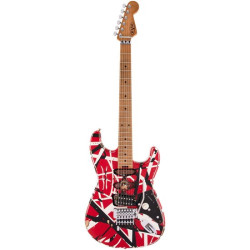 EVH FRANKIE STRIPED SERIES RED / WHITE / BLACK STRIPES RELIC EVH FRANKIE STRIPED SERIES RED / WHITE / BLACK STRIPES RELIC