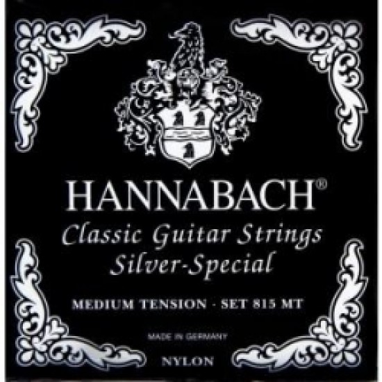 HANNABACH 815MT CLASSIC GUITAR STRINGS SET BLACK MEDIUM TENSION