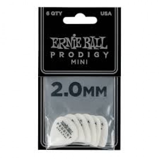 ERNIE BALL 9203 PRODIGY PICK MINI 2 WHITE 6 PZ