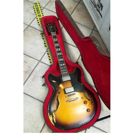 Ibanez ASV100FMD-YSL 2nd chitarra elettrica semi-hollow body w/Case Ibanez ASV100FMD-YSL 2nd chitarra elettrica semi-hollow body w/Case