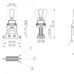 Parts Planet BTGCRBK
Selettore 3 posiz. tipo Gibson -Cromato pom. Nero