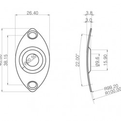 Parts Planet CJC CR - Copri presa jack per chitarra elettrica - Cromata