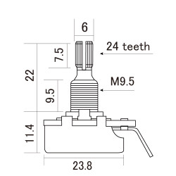 CTS A500-R Potenziometro 500K Audio/Log. - Regular Shaft CTS A500-R Potenziometro 500K Audio/Log. - Regular Shaft