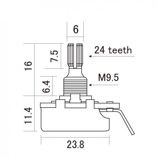 CTS-A500S Potenziometro 500K
Audio/Log. - Short Shaft