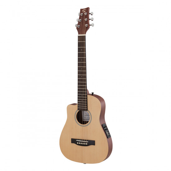 Soundsation Companera-DNCE-LH Travel Acoustic Electrified Guitar Left-Handed w/Bag