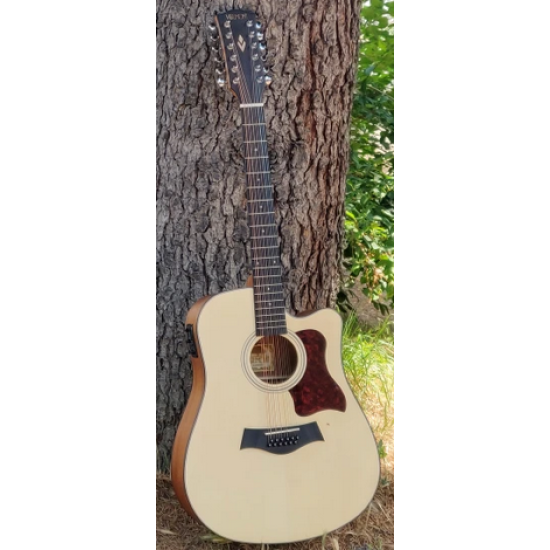 Vermont D112CE-N Acoustic Electrified 12 Strings Guitar Natural