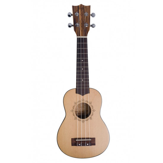 Flight DUS320 Soprano Ukulele - 
Zebrawood B&S - con Borsa