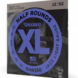 D'addario EHR350 Corde per chitarra elettrica Half Rounds 12-52 D'addario EHR350 Corde per chitarra elettrica Half Rounds 12-52