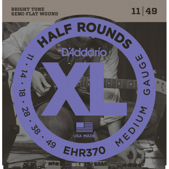 D'Addario EHR370 Corde per chitarra elettrica Half Rounds 11-49