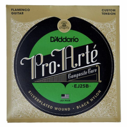 D'ADDARIO EJ25B CLASSIC GUITAR STRINGS SET FLAMENCO BLACK NYLON COMPOSITE