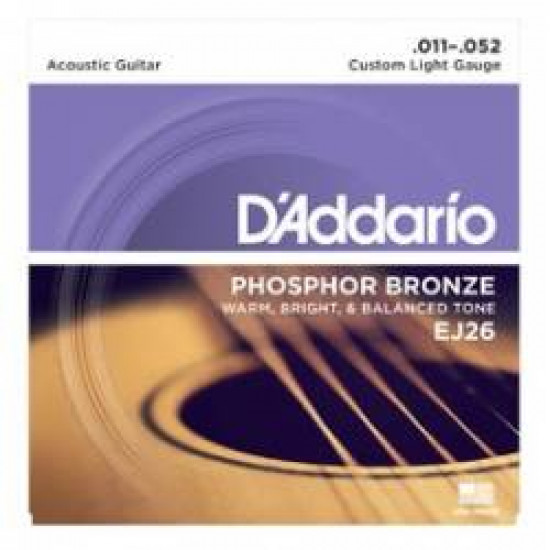 D'ADDARIO EJ26 ACOUSTIC GUITAR STRINGS SET 11-52