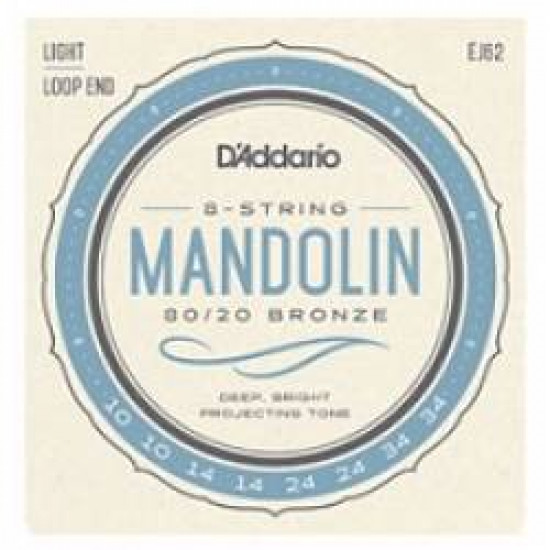 D'ADDARIO EJ62 MANDOLIN GUITAR STRINGS SET 80/20 BRONZE