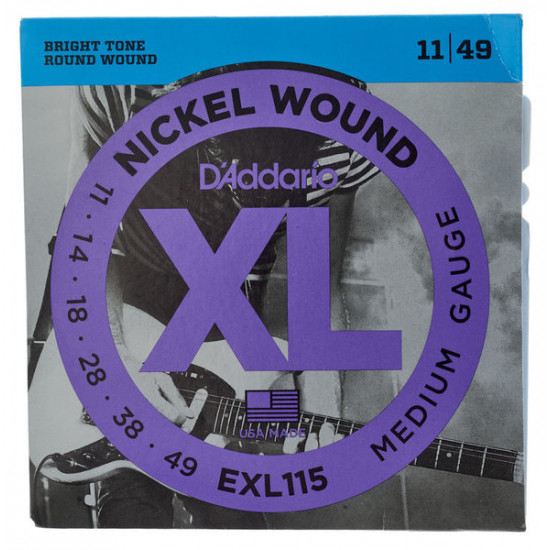 D'ADDARIO EXL115 ELECTRIC GUITAR STRINGS SET 11-49