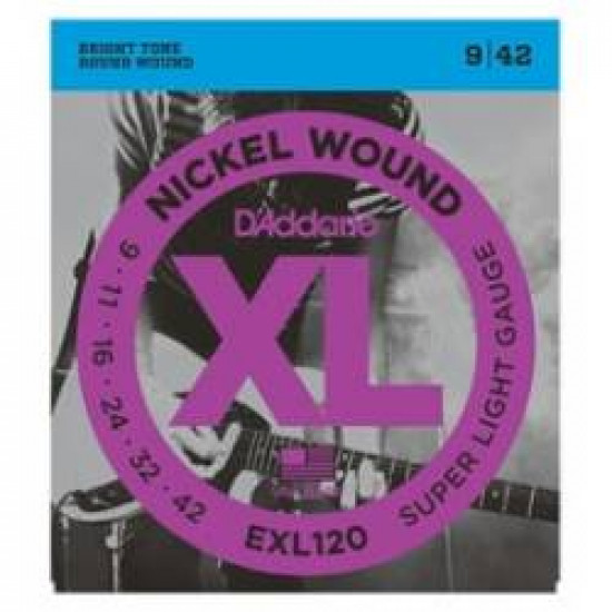 D'ADDARIO EXL120 ELECTRIC GUITAR STRINGS SET 09-42