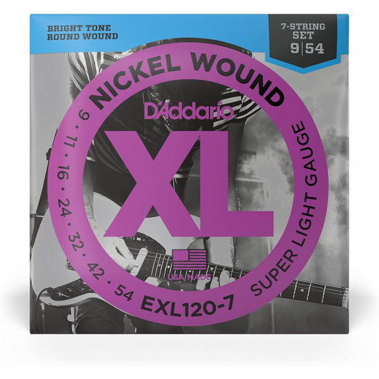 D'ADDARIO EXL120-7 ELECTRIC GUITAR STRINGS 7 STRINGS SET 
09-54