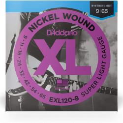D'ADDARIO EXL120-8 ELECTRIC GUITAR STRINGS 8 STRINGS SET 
09-65 D'ADDARIO EXL120-8 ELECTRIC GUITAR STRINGS 8 STRINGS SET 
09-65