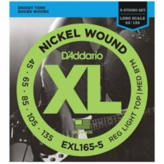 D'ADDARIO EXL165-5 ELECTRIC BASS STRINGS SET 45-135