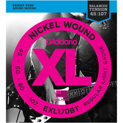 D'ADDARIO EXL170BT MUTA CORDE PER BASSO 45-107 D'ADDARIO EXL170BT MUTA CORDE PER BASSO 45-107