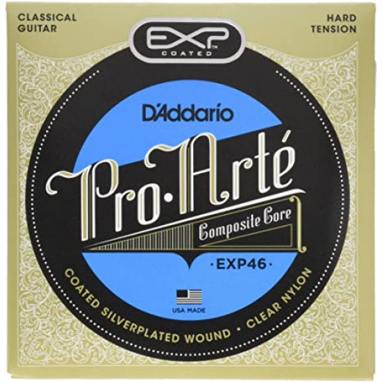 D'ADDARIO EXP46 CLASSIC GUITAR COATED STRINGS SET - HARD TENSION