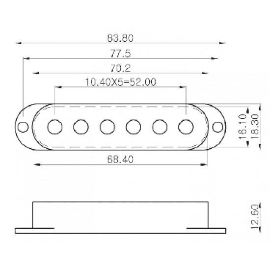 Parts Planet G 1130 WH - Copri pick up single coil in plastica - Bianco