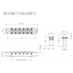 Gotoh GE103BTC Ponte Tune-O-Matic con boccole, Cromato Gotoh GE103BTC Ponte Tune-O-Matic con boccole, Cromato