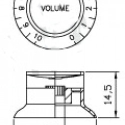 Parts Planet
 KSGBKCRT Manopola Tono tipo SG - Nera top Cromato -