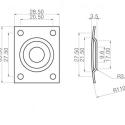 Parts Planet LJC CR - Piastra ricevi jack per chitarra - Cromata
