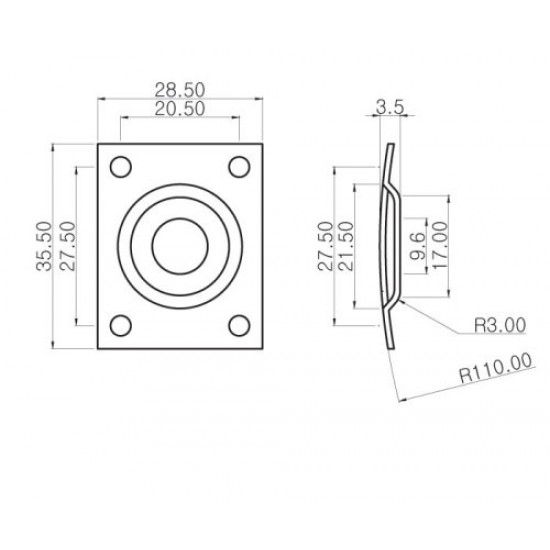 Parts Planet LJC CR - Piastra ricevi jack per chitarra - Cromata