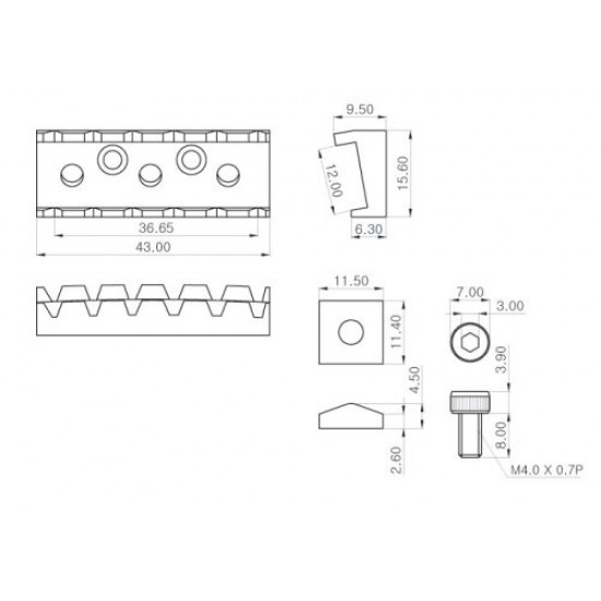 Parts Planet - Capostasto bloccacorde per chitarra elettrica - Nero