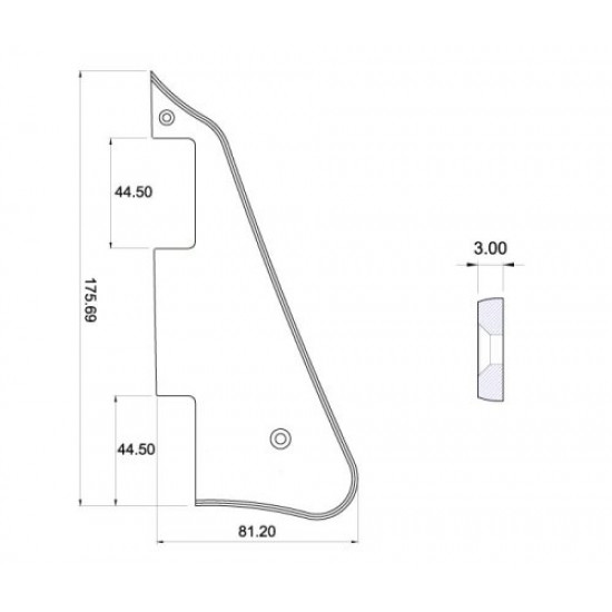 Parts Planet LPC BWB Battipenna per chitarra elettrica tipo LP Custom Gibson - Nero