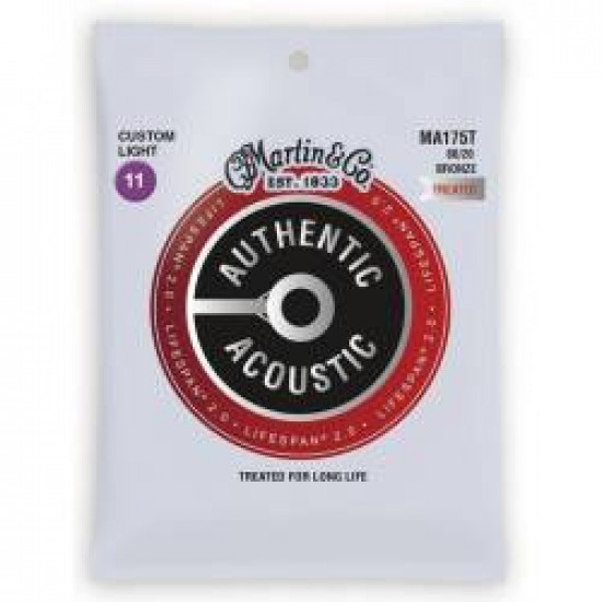 MARTIN MA175T ACOUSTIC STRINGS SET AUTHENTIC LIFESPAN 2.0 BRONZE 11-52