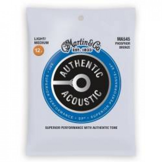 MARTIN MA545 ACOUSTIC STRINGS SET AUTHENTIC PB 12-55