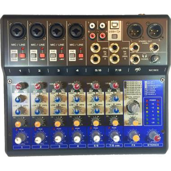 MP Audio MC08X Mixer W/DSP