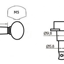 Parts Planet MH AE103 CR Meccaniche 3+3 chit. ele./acu. Cromate vite diagonale