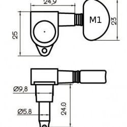 Parts Planet MHAE104CR meccaniche 3+3 Chit. ele./acu. Cromate vite dritta